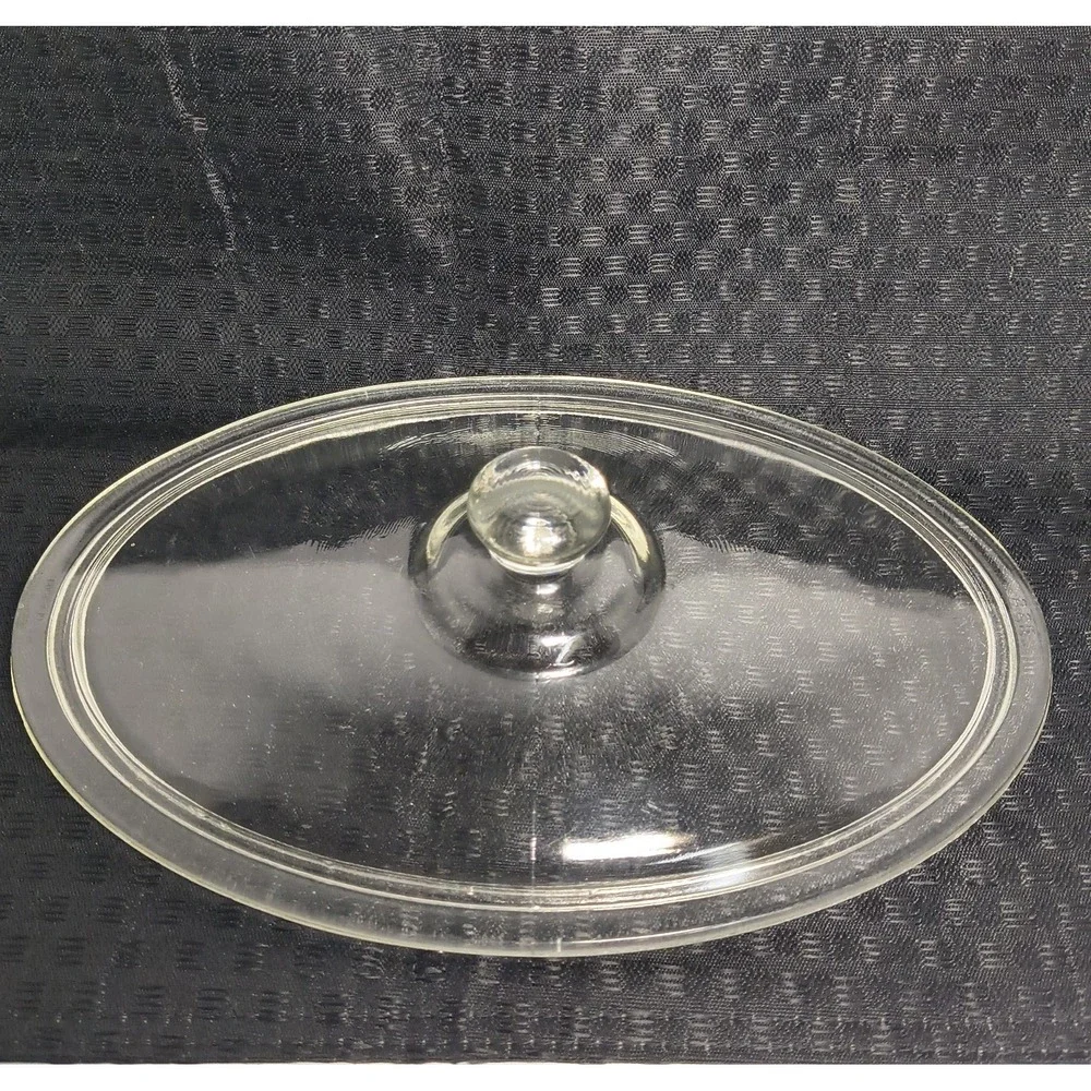 Vintage Glasbake Oval Covered Casserole Dish 225 w Lid Clear Glass USA Retro 10